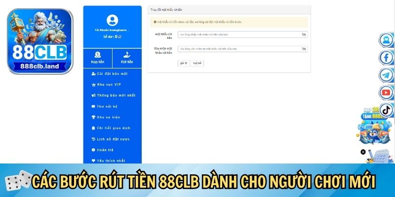 Các bước rút tiền 88CLB dành cho người chơi mới