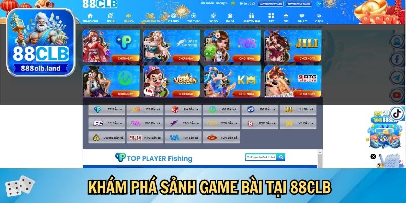 Khám phá sảnh game bài tại 88CLB